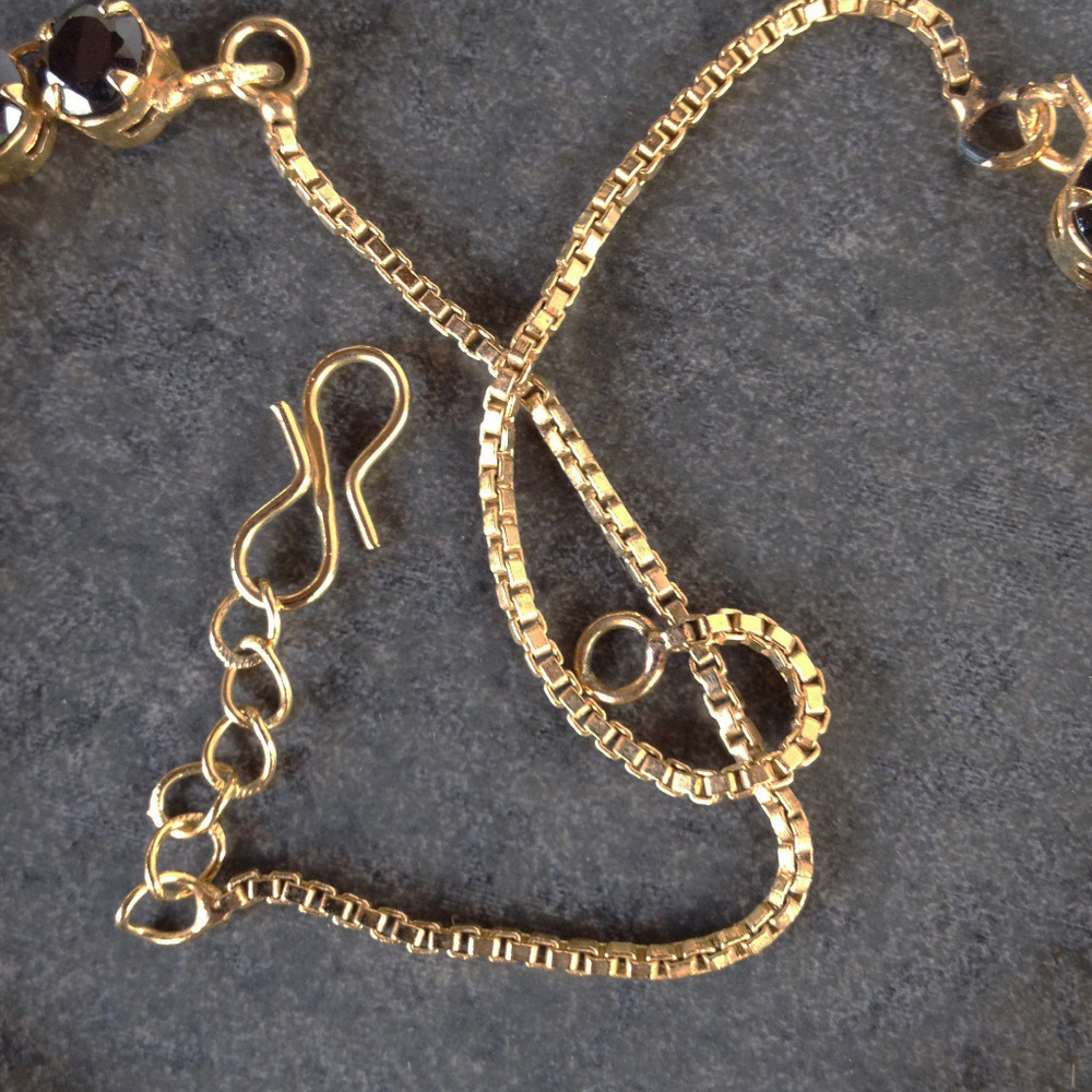 Vintage Black Rhinestone Fashion Necklace - Picture 2 of 4